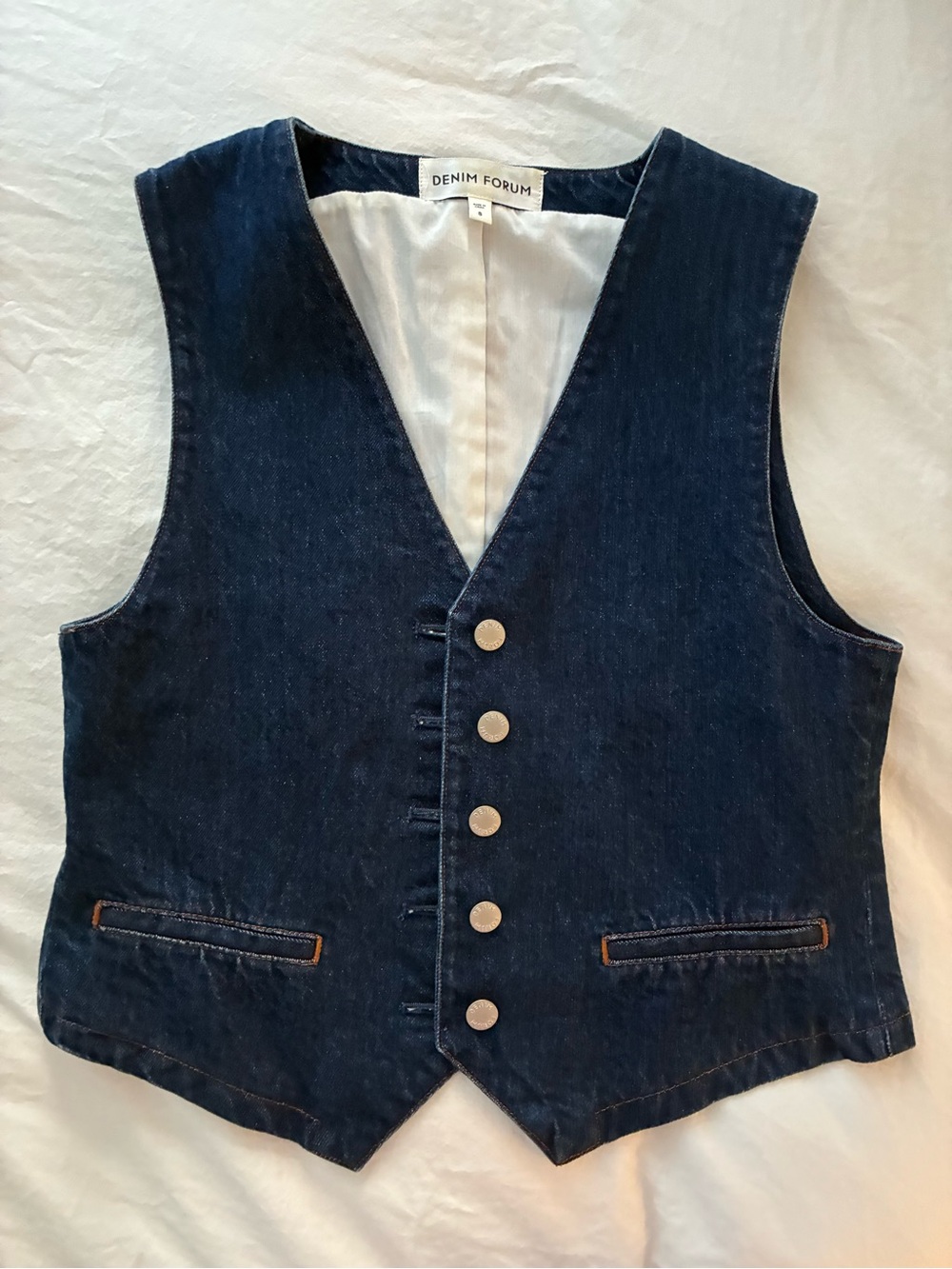 Denim Forum Navy Blue Denim Vest